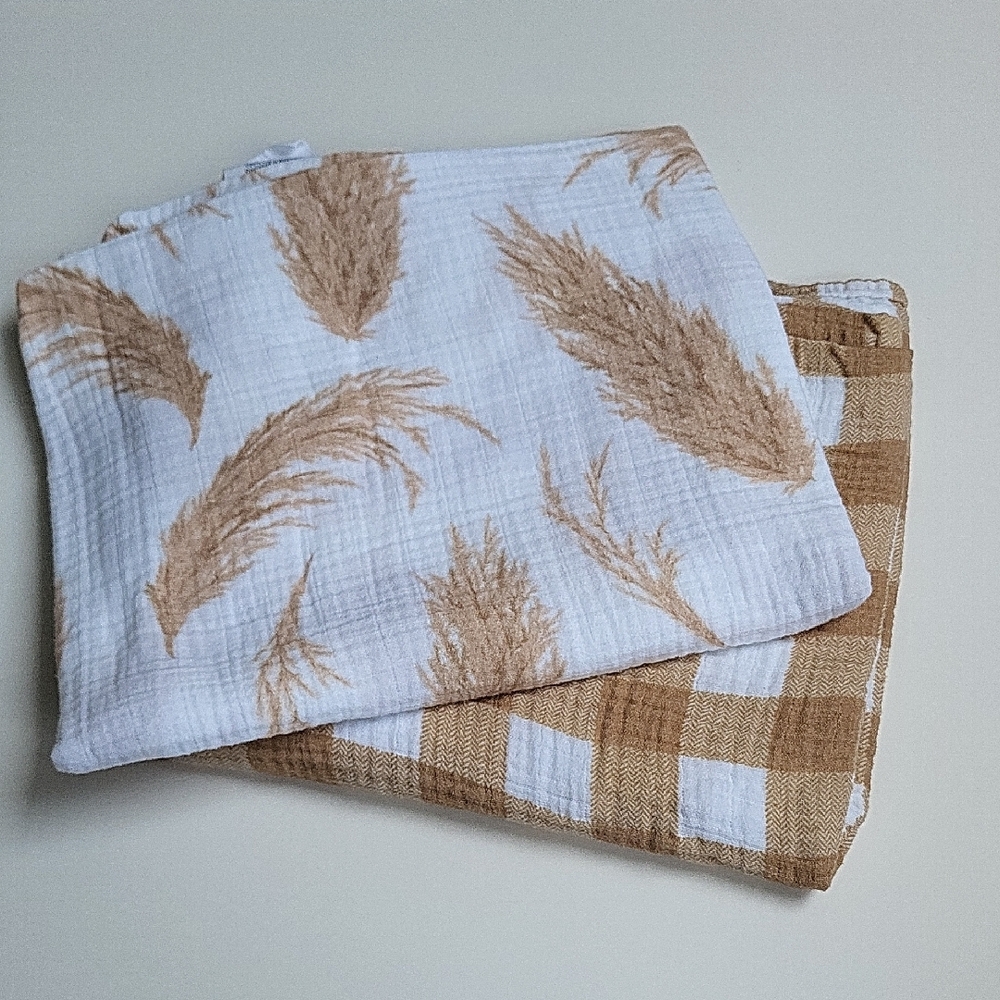 Set of Two Muslin Swaddle Blankets